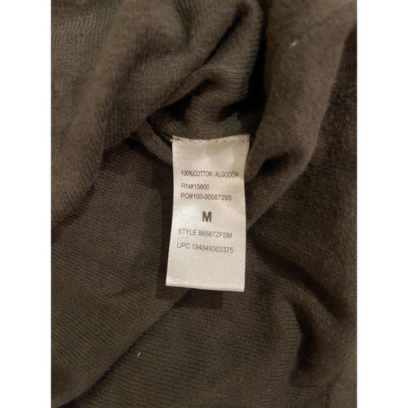 Democracy Womens Green Cotton Sweater Soft Unique Y2K Burnout Fall M Classic - Picture 13 of 14